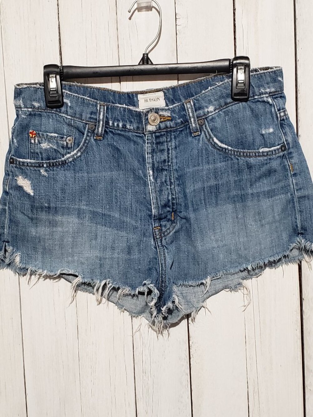Hudson Shorts 27 Tori Slouch Blue Jean Distressed Cotton Boho Grunge‎ Cutoffs